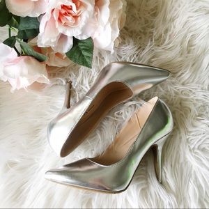 Metallic Silver Pumps